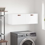 vidaXL Dulap de perete, alb, 100x36,5x35 cm, lemn compozit vidaXL Dulap de perete, alb, 100x36,5x35 cm, lemn compozit