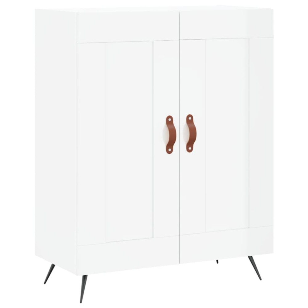 vidaXL Servantă, alb extralucios, 69,5x34x90 cm, lemn compozit