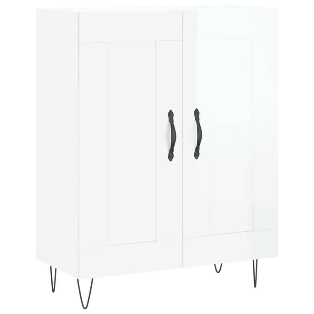 vidaXL Servantă, alb extralucios, 69,5x34x90 cm, lemn compozit