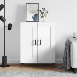 vidaXL Servantă, alb extralucios, 69,5x34x90 cm, lemn compozit vidaXL Servantă, alb extralucios, 69,5x34x90 cm, lemn compozit