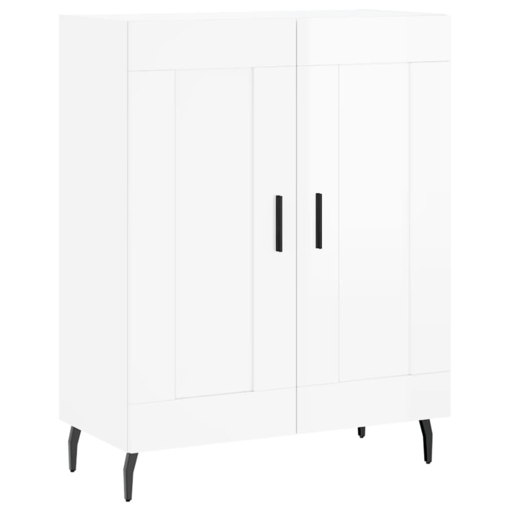 vidaXL Servantă, alb extralucios, 69,5x34x90 cm, lemn compozit