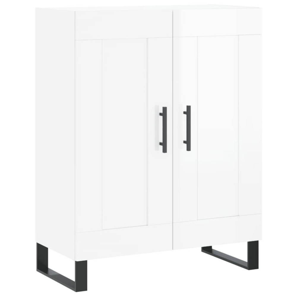 vidaXL Servantă, alb extralucios, 69,5x34x90 cm, lemn compozit