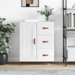 vidaXL Servantă, alb extralucios, 69,5x34x90 cm, lemn compozit vidaXL Servantă, alb extralucios, 69,5x34x90 cm, lemn compozit