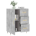 vidaXL Servantă, gri beton, 69,5x34x90 cm, lemn compozit vidaXL Servantă, gri beton, 69,5x34x90 cm, lemn compozit