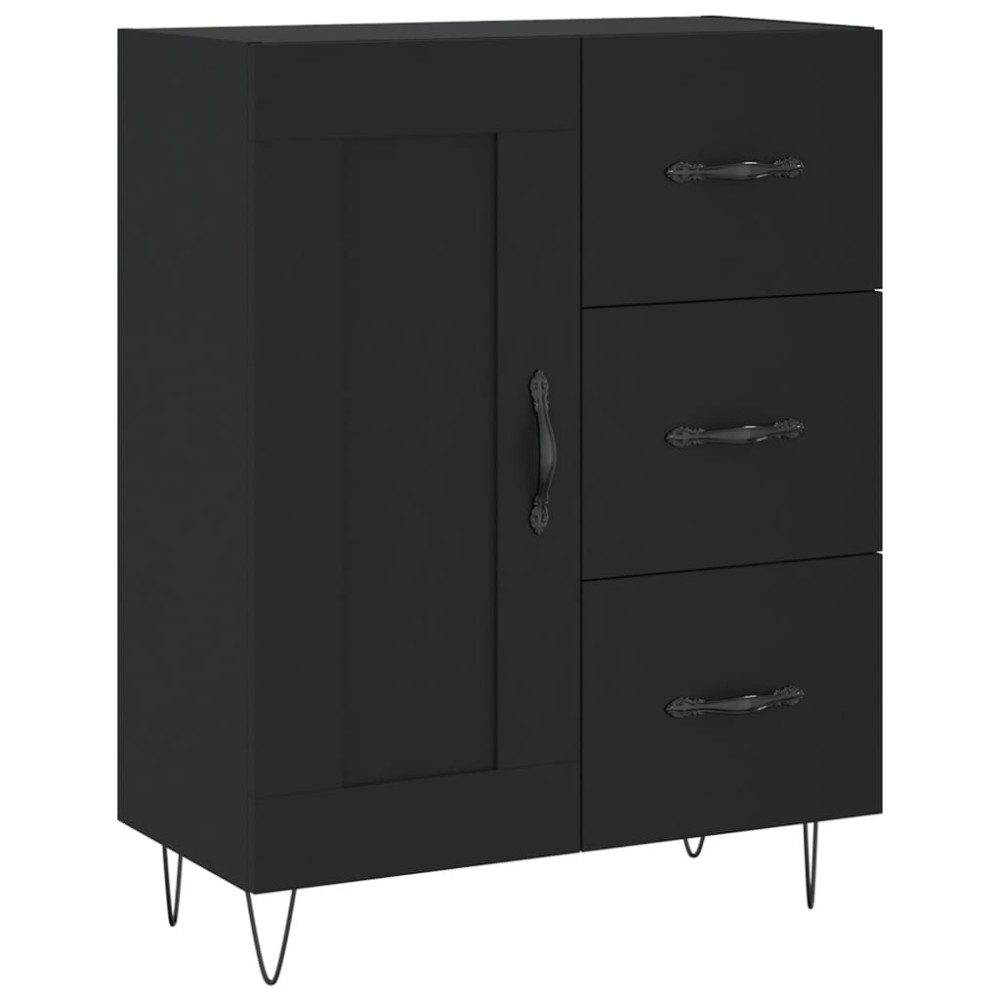 vidaXL Servantă, negru, 69,5x34x90 cm, lemn compozit