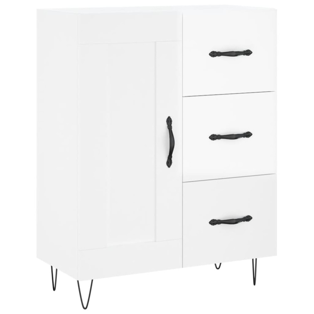 vidaXL Servantă, alb extralucios, 69,5x34x90 cm, lemn compozit