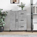 vidaXL Servantă, gri beton, 69,5x34x90 cm, lemn compozit vidaXL Servantă, gri beton, 69,5x34x90 cm, lemn compozit