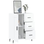 vidaXL Servantă, alb extralucios, 69,5x34x90 cm, lemn compozit