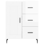 vidaXL Servantă, alb extralucios, 69,5x34x90 cm, lemn compozit