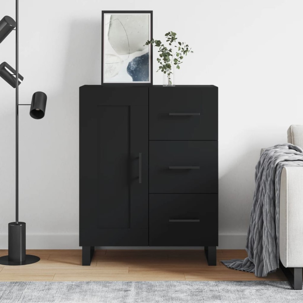 vidaXL Servantă, negru, 69,5x34x90 cm, lemn compozit