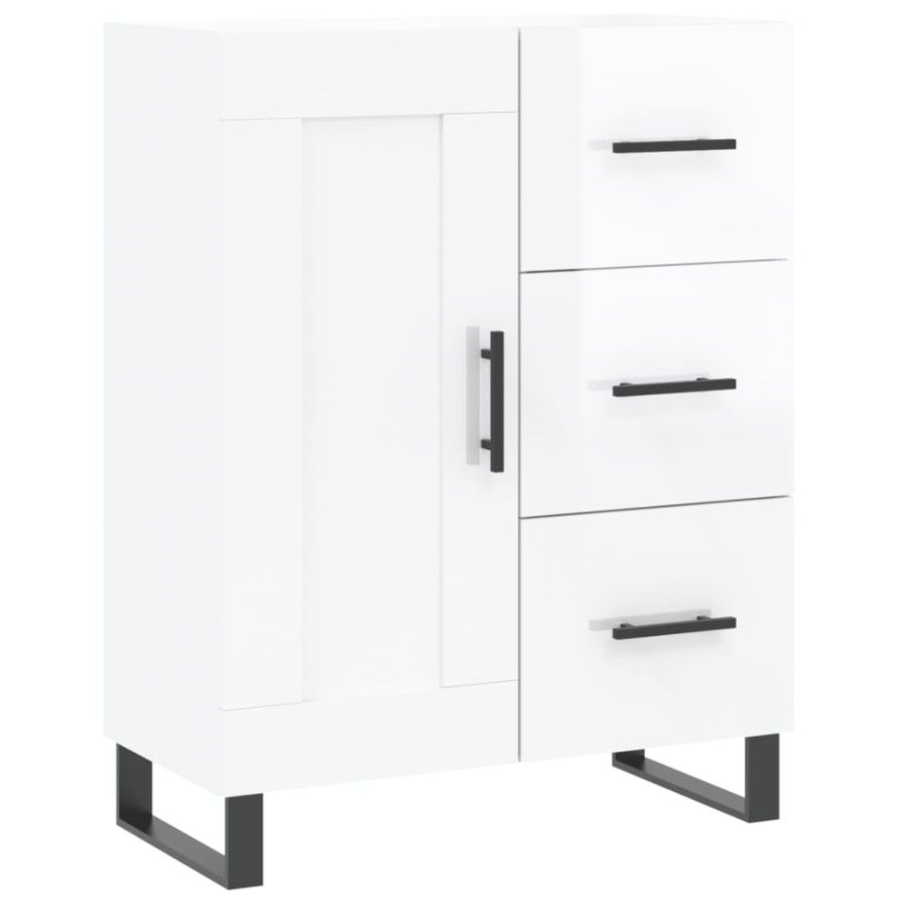 vidaXL Servantă, alb extralucios, 69,5x34x90 cm, lemn compozit