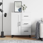 vidaXL Servantă, alb extralucios, 69,5x34x90 cm, lemn compozit vidaXL Servantă, alb extralucios, 69,5x34x90 cm, lemn compozit