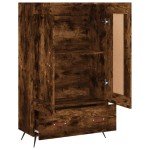 vidaXL Dulap înalt, stejar afumat, 69,5x31x115 cm, lemn prelucrat