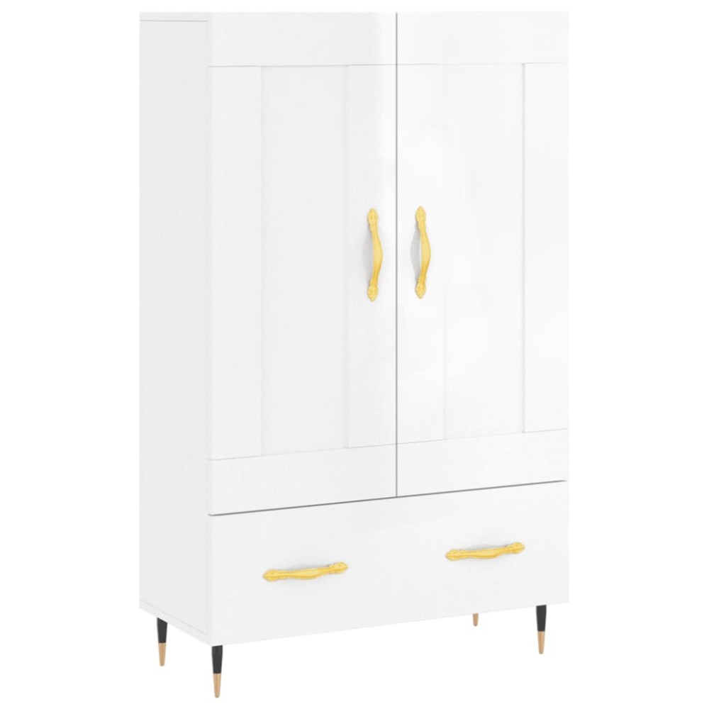 vidaXL Dulap înalt, alb extralucios, 69,5x31x115 cm, lemn prelucrat