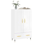 vidaXL Dulap înalt, alb extralucios, 69,5x31x115 cm, lemn prelucrat vidaXL Dulap înalt, alb extralucios, 69,5x31x115 cm, lemn prelucrat