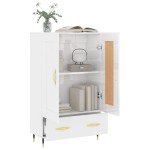 vidaXL Dulap înalt, alb extralucios, 69,5x31x115 cm, lemn prelucrat vidaXL Dulap înalt, alb extralucios, 69,5x31x115 cm, lemn prelucrat