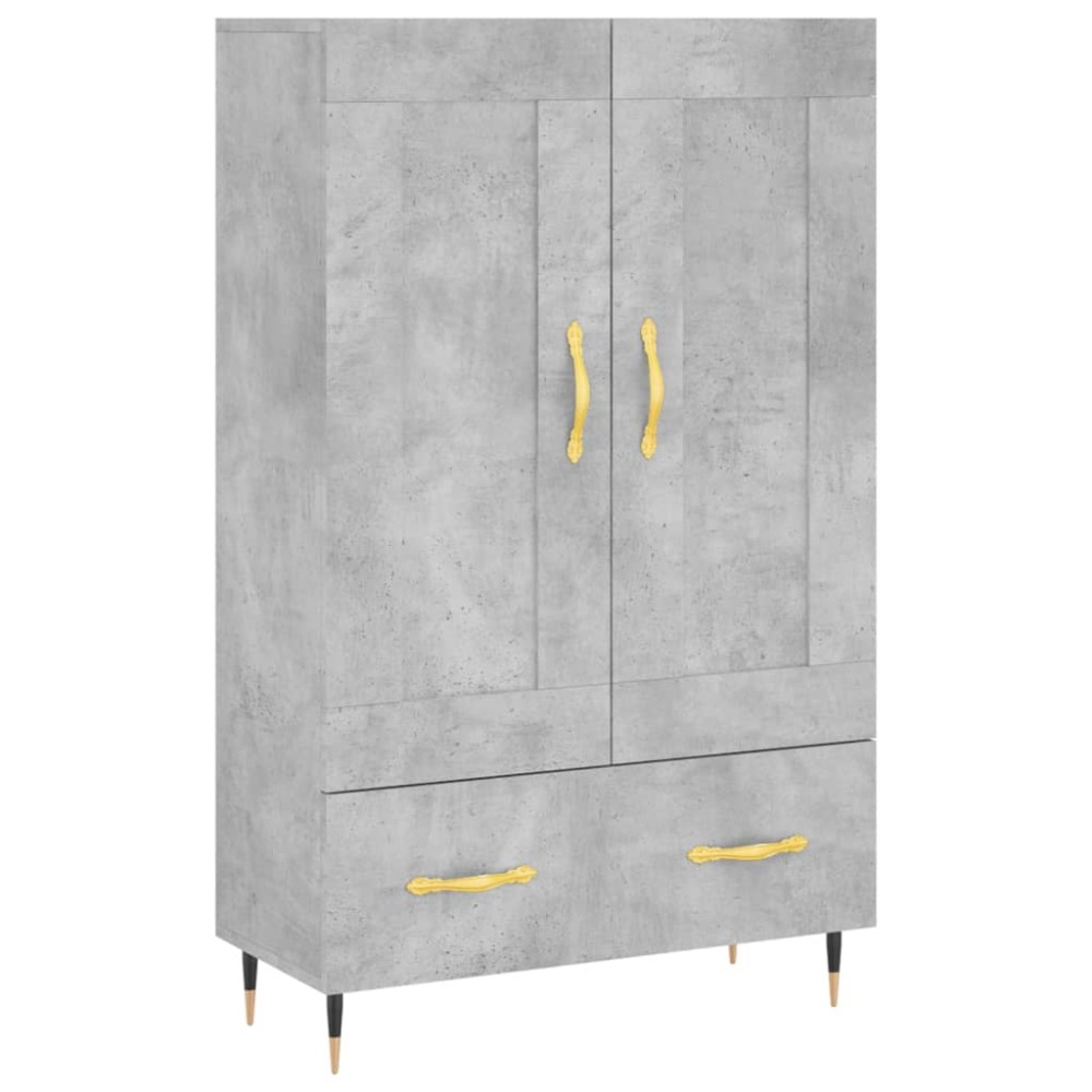 vidaXL Dulap înalt, gri beton, 69,5x31x115 cm, lemn compozit