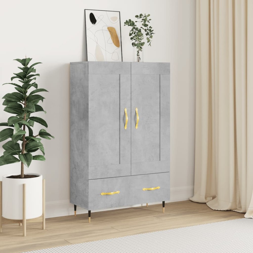 vidaXL Dulap înalt, gri beton, 69,5x31x115 cm, lemn compozit