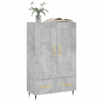 vidaXL Dulap înalt, gri beton, 69,5x31x115 cm, lemn compozit