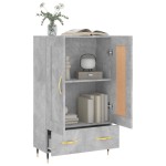 vidaXL Dulap înalt, gri beton, 69,5x31x115 cm, lemn compozit