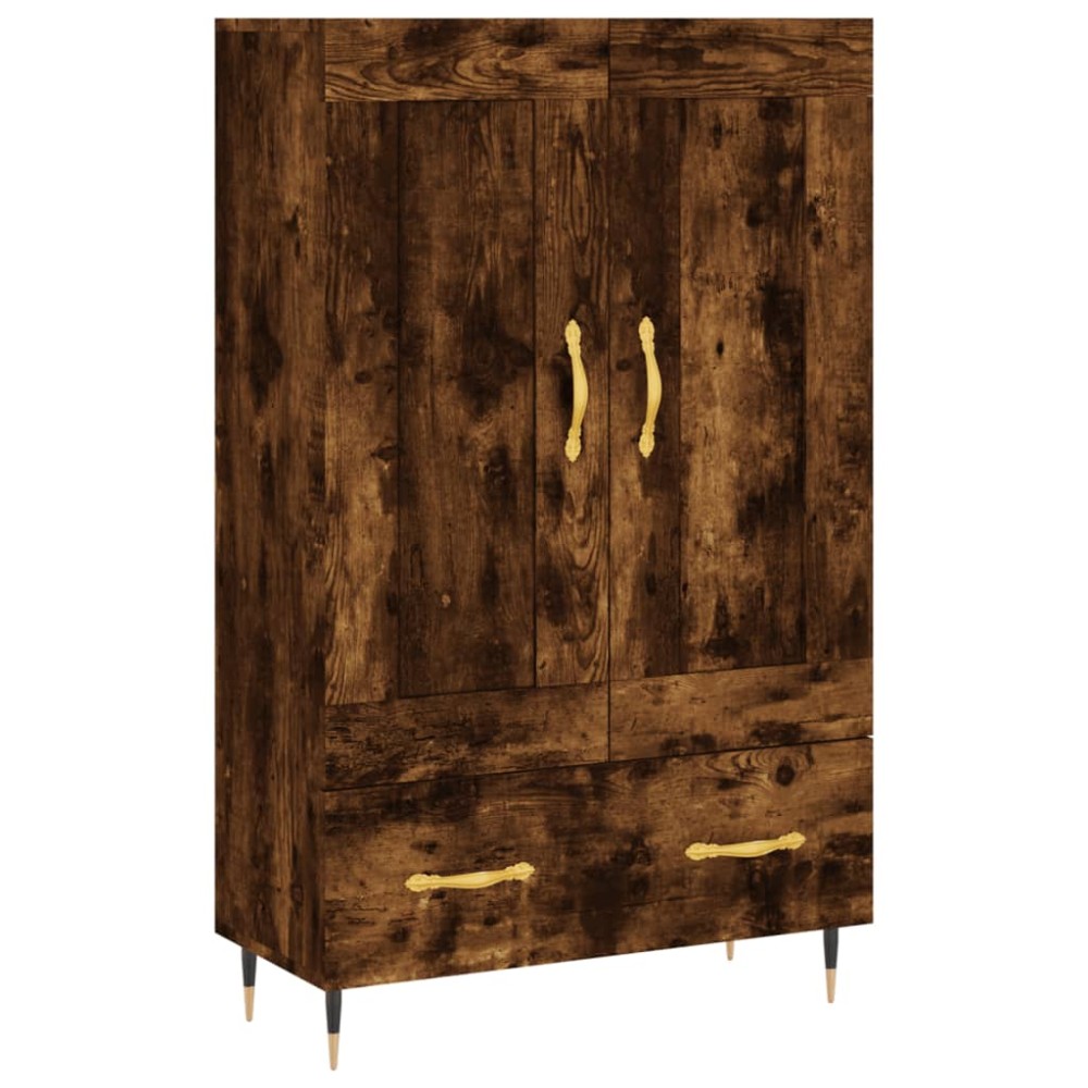 vidaXL Dulap înalt, stejar afumat, 69,5x31x115 cm, lemn prelucrat