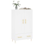 vidaXL Dulap înalt, alb, 69,5x31x115 cm, lemn prelucrat