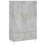 vidaXL Dulap înalt, gri beton, 69,5x31x115 cm, lemn compozit