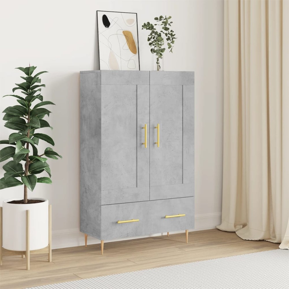 vidaXL Dulap înalt, gri beton, 69,5x31x115 cm, lemn compozit