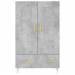 vidaXL Dulap înalt, gri beton, 69,5x31x115 cm, lemn compozit