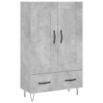 vidaXL Dulap înalt, gri beton, 69,5x31x115 cm, lemn compozit