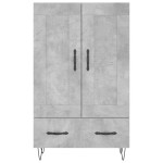 vidaXL Dulap înalt, gri beton, 69,5x31x115 cm, lemn compozit