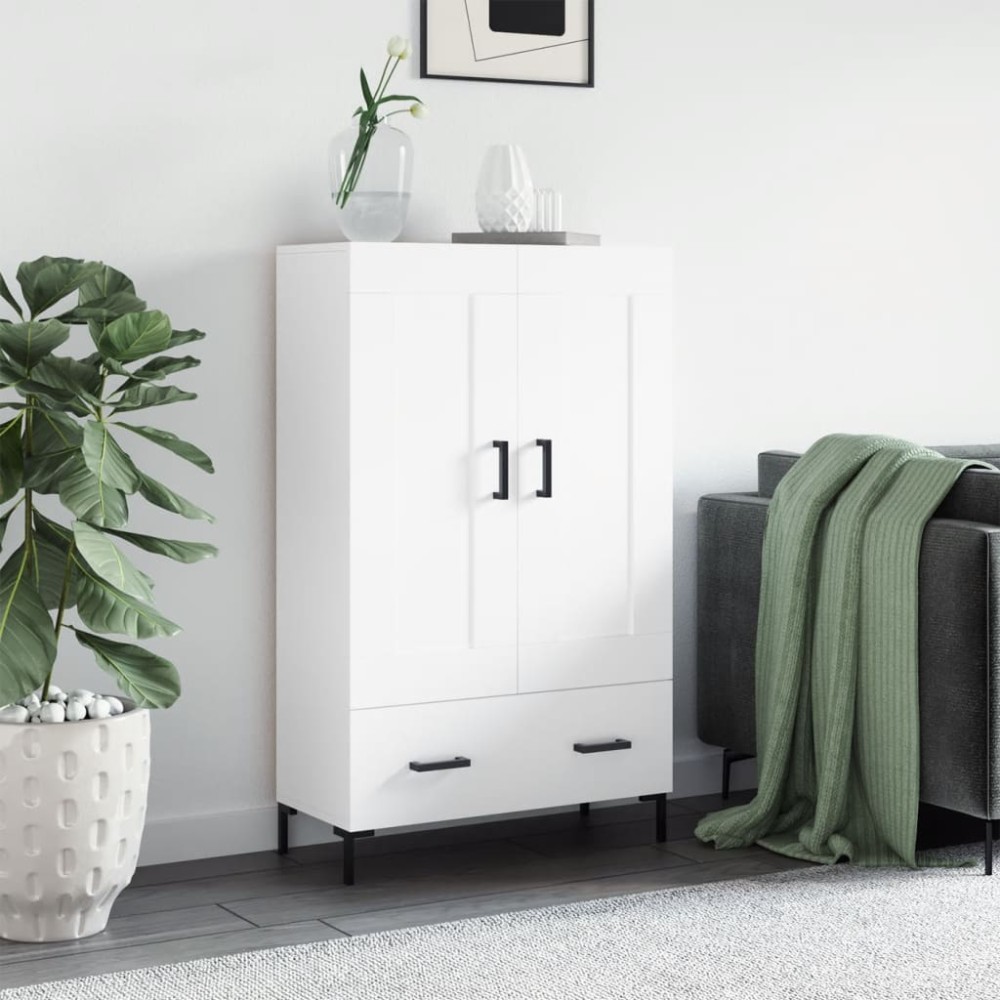 vidaXL Dulap înalt, alb, 69,5x31x115 cm, lemn prelucrat