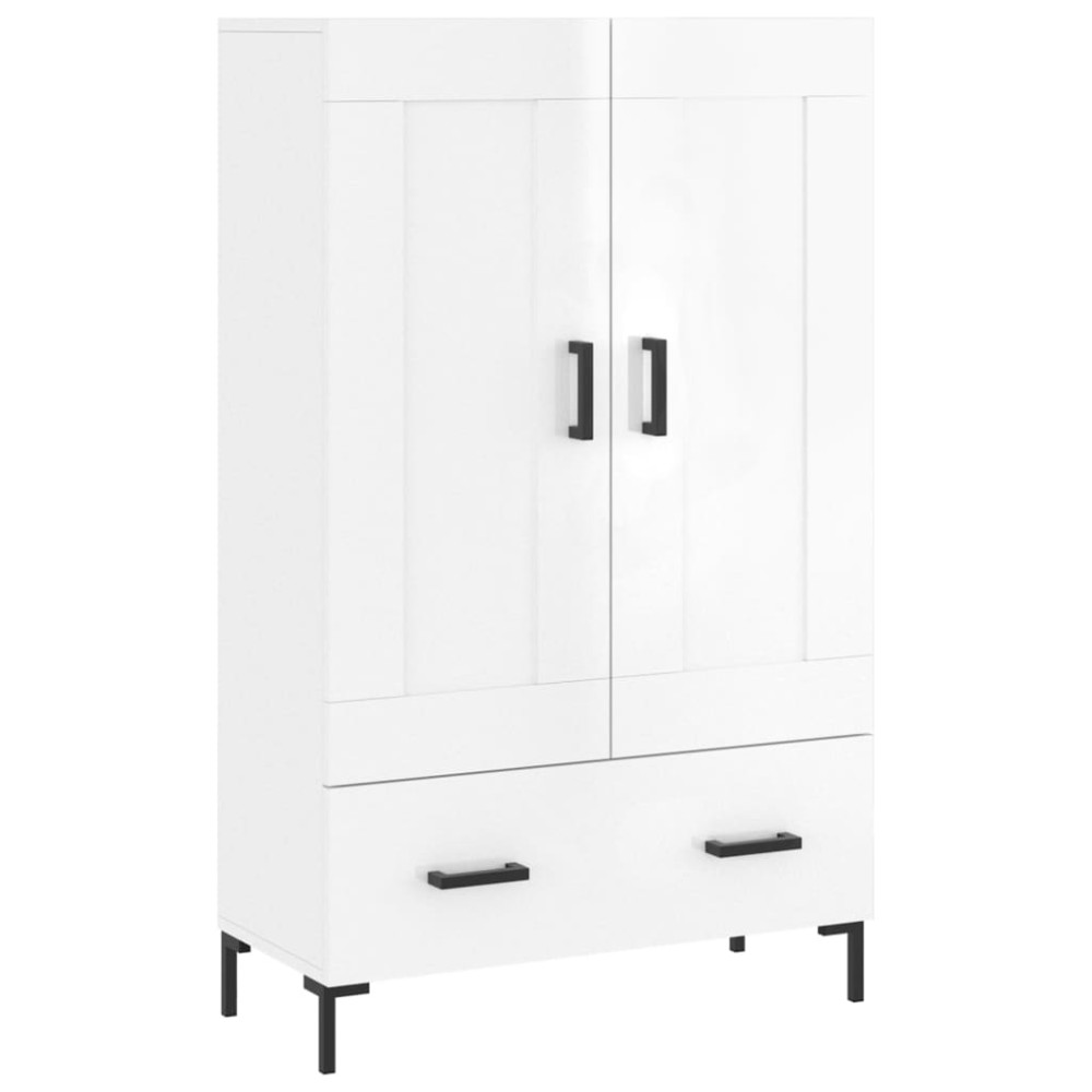 vidaXL Dulap înalt, alb extralucios, 69,5x31x115 cm, lemn prelucrat