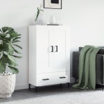 vidaXL Dulap înalt, alb extralucios, 69,5x31x115 cm, lemn prelucrat vidaXL Dulap înalt, alb extralucios, 69,5x31x115 cm, lemn prelucrat