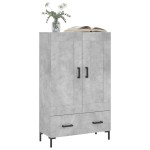 vidaXL Dulap înalt, gri beton, 69,5x31x115 cm, lemn compozit
