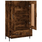 vidaXL Dulap înalt, stejar afumat, 69,5x31x115 cm, lemn prelucrat