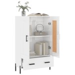 vidaXL Dulap înalt, alb extralucios, 69,5x31x115 cm, lemn prelucrat vidaXL Dulap înalt, alb extralucios, 69,5x31x115 cm, lemn prelucrat