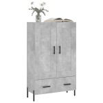 vidaXL Dulap înalt, gri beton, 69,5x31x115 cm, lemn compozit