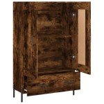 vidaXL Dulap înalt, stejar afumat, 69,5x31x115 cm, lemn prelucrat