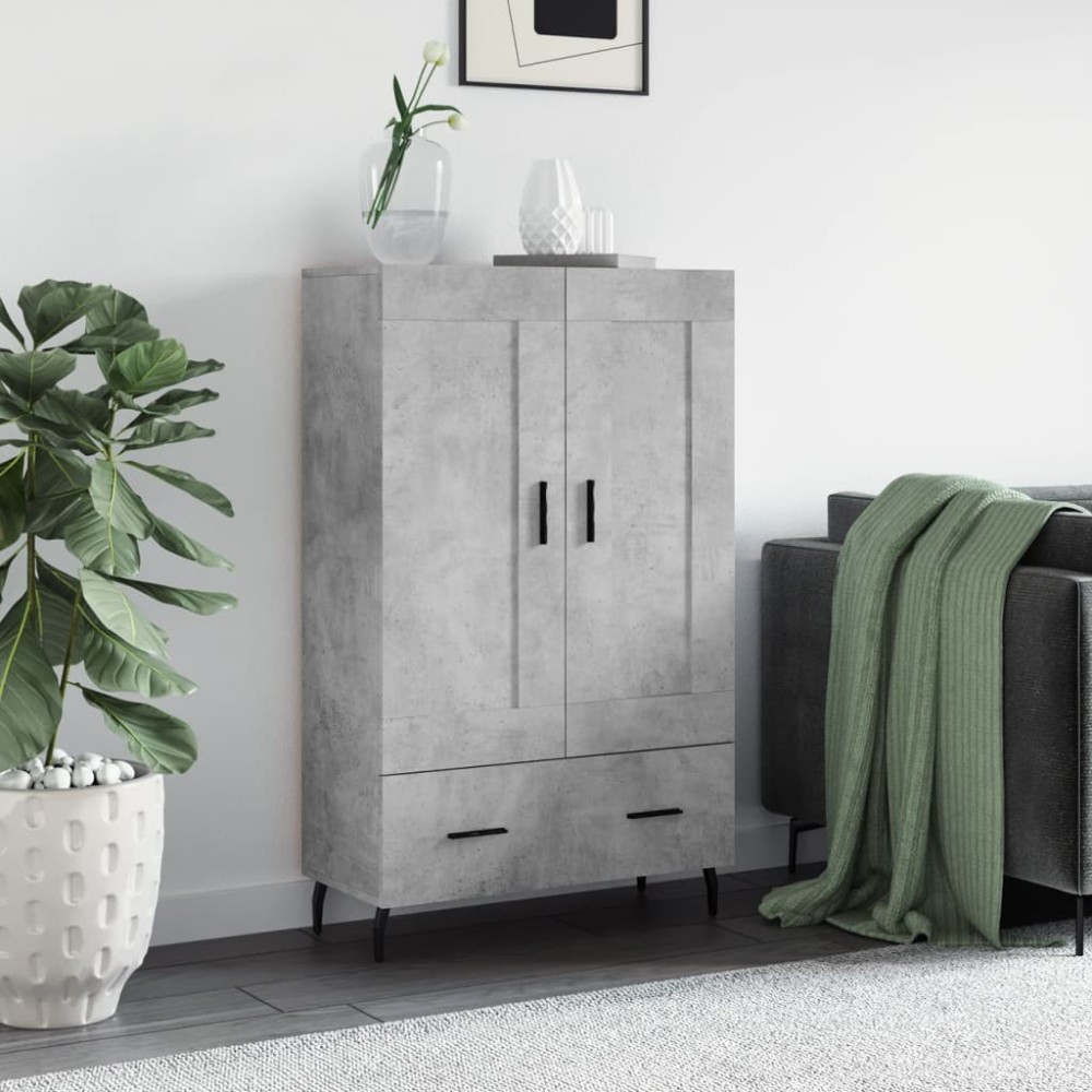 vidaXL Dulap înalt, gri beton, 69,5x31x115 cm, lemn compozit