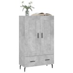 vidaXL Dulap înalt, gri beton, 69,5x31x115 cm, lemn compozit