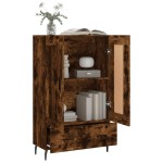 vidaXL Dulap înalt, stejar afumat, 69,5x31x115 cm, lemn prelucrat