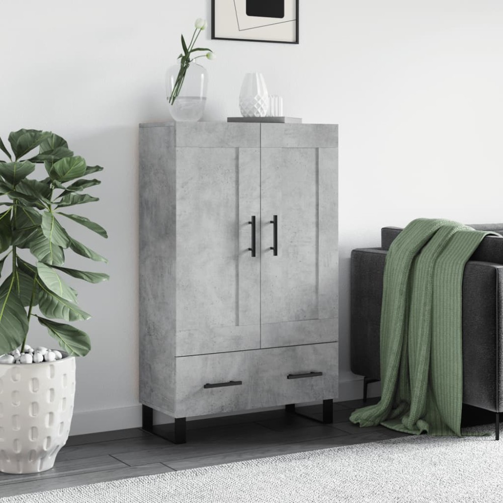 vidaXL Dulap înalt, gri beton, 69,5x31x115 cm, lemn compozit