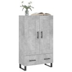 vidaXL Dulap înalt, gri beton, 69,5x31x115 cm, lemn compozit