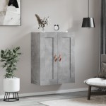 vidaXL Dulap pe perete, gri beton, 69,5x34x90 cm, lemn prelucrat