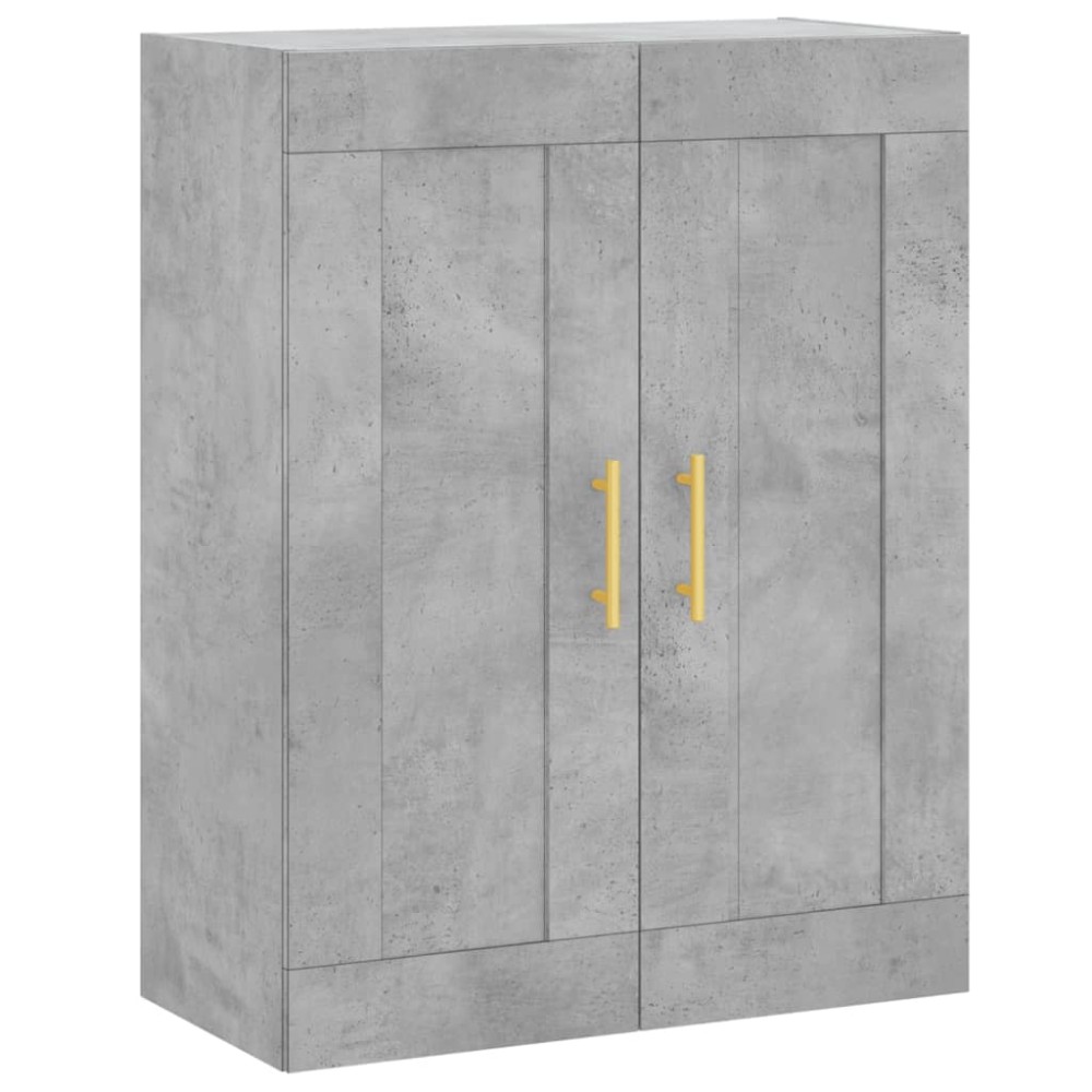 vidaXL Dulap pe perete, gri beton, 69,5x34x90 cm, lemn prelucrat