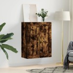 vidaXL Dulap pe perete, stejar afumat, 69,5x34x90 cm, lemn prelucrat