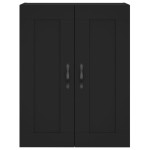 vidaXL Dulap montat pe perete, negru, 69,5x34x90 cm, lemn prelucrat