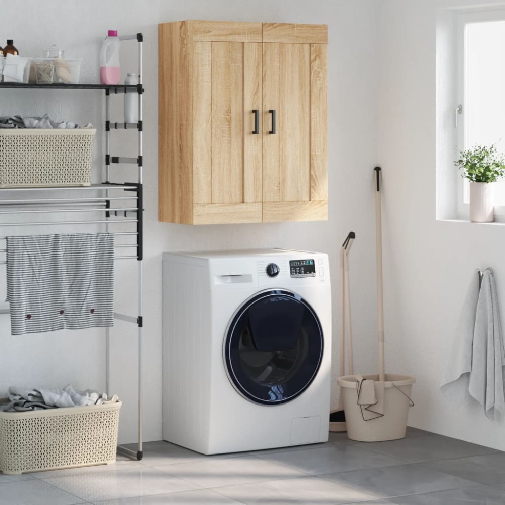 vidaXL Dulap TV pe perete stejar sonoma, 69,5x34x90 cm, lemn prelucrat