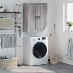 vidaXL Dulap pe perete, sonoma gri, 69,5x34x90 cm, lemn prelucrat